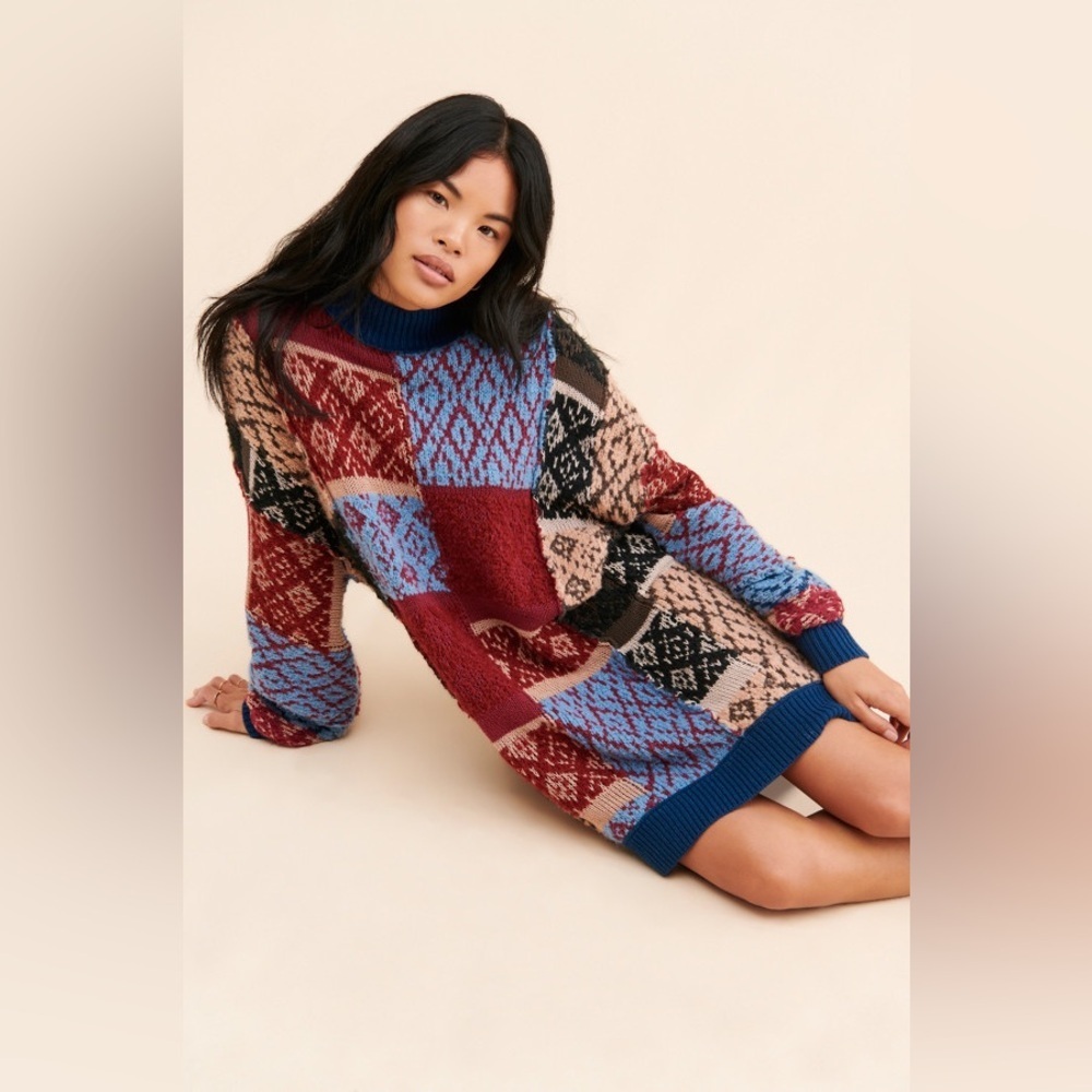 Free people Patched Argyle Mini Dress